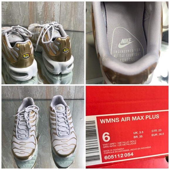 NWT Nike Air Max Plus Vast Grey Gold W AUTHENTIC - Picture 8 of 8